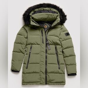 Superdry Premium Down Peak Puffer Green Jacket